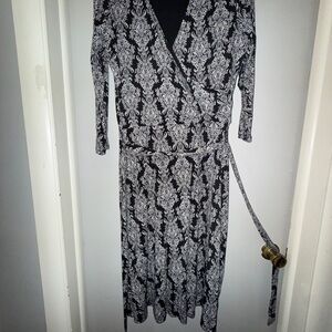 Long Tall Sally Black and White Patterned Dress